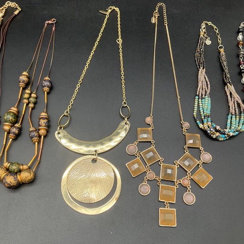 Chico's Nakamol Icing Bohemian Statement Beaded Necklace Jewelry Lot of 9