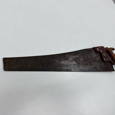 Vintage Disston 30" Handsaw Wood Handle Made in USA Woodworking Tool