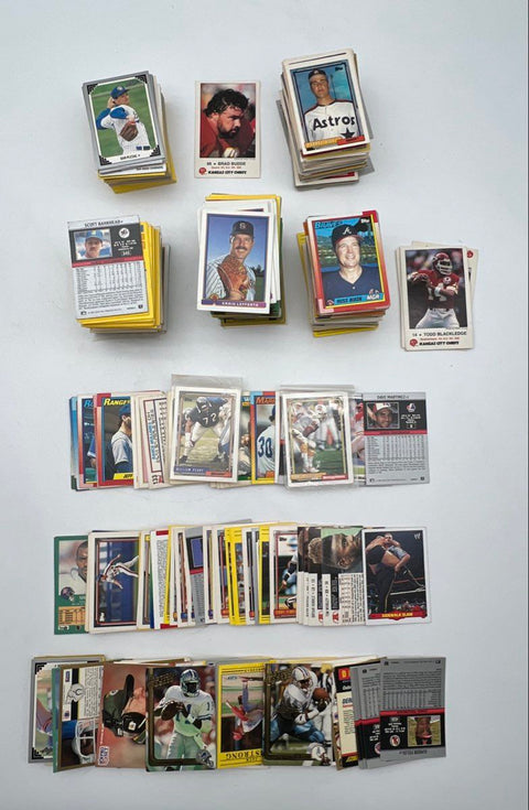 Sports Card Lot Mixed Baseball Football 1980s-90s Topps Fleer 400+ See Photos