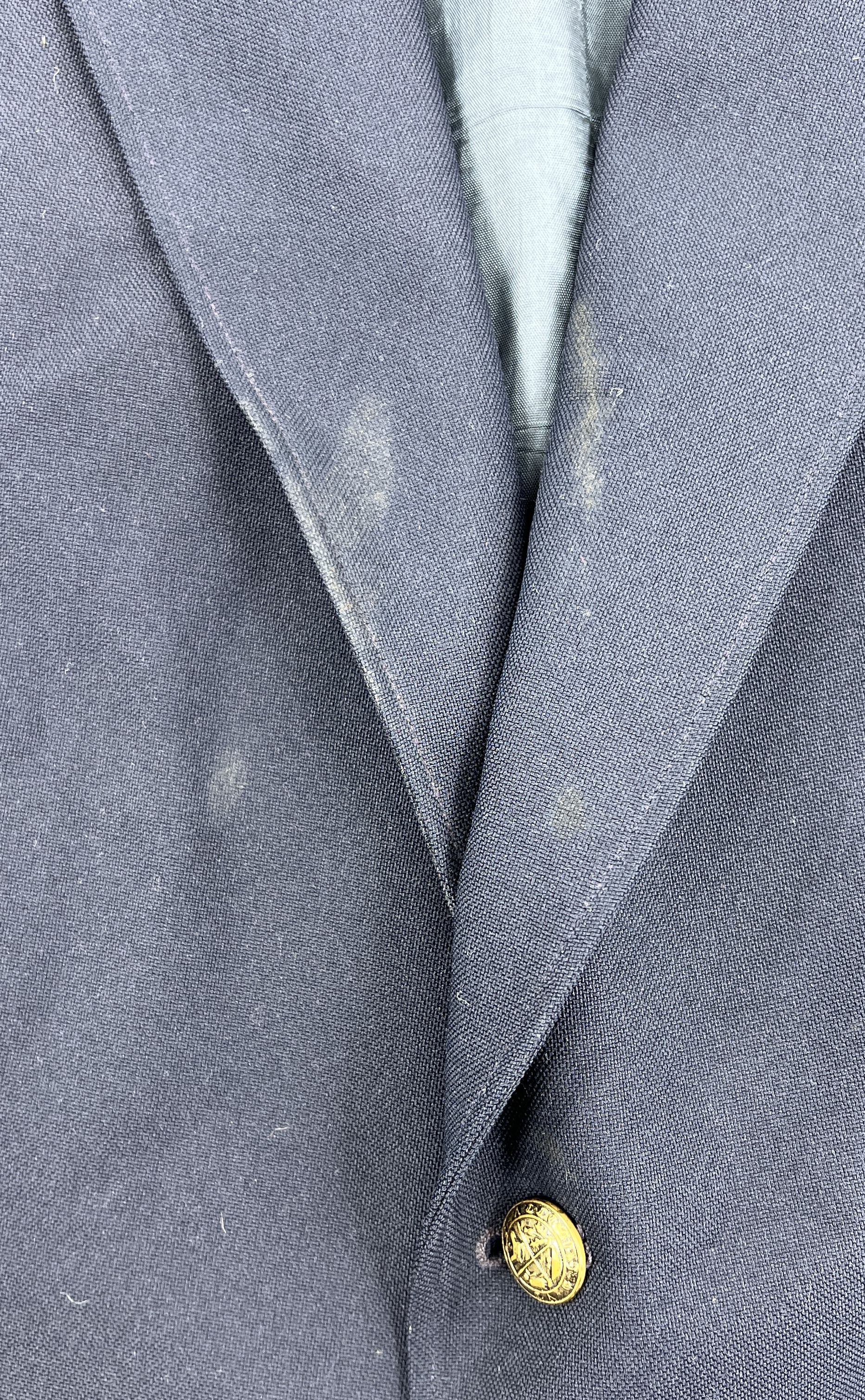 Lot of 2 Vintage 80s Navy & Gray Herringbone Tweed Blazer Sport Coat Men's 54L