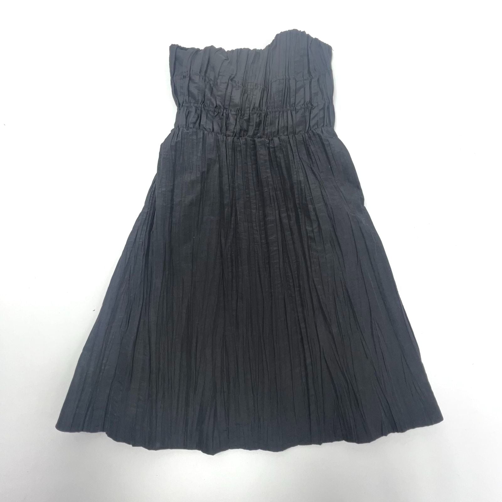 Betsey Johnson Strapless Pleated A-Line Dress Women' 8 Black