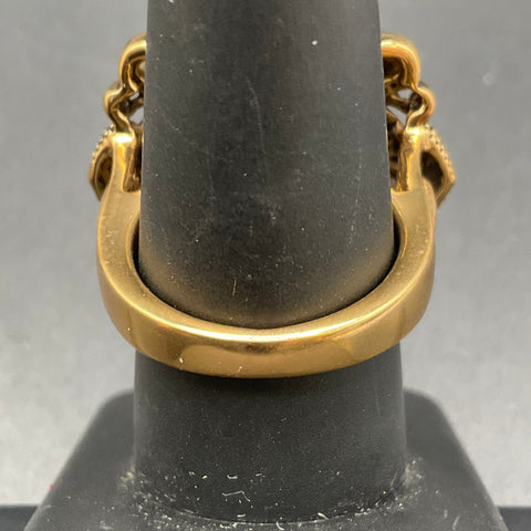 Barse Bronze Tone White Copper Turquoise Style Ornate Statement Ring Size 8