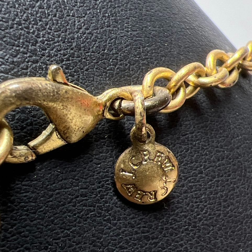 J. Crew Yellow Rhinestone Statement Necklace with Pouch