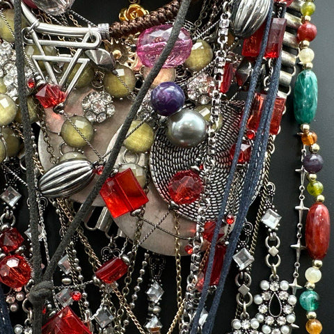 Wearable Jewelry Lot of 30+ Boho Retro Necklaces Pendants Beads Tassel Owl