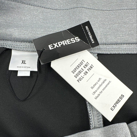 Express Women's Heather Gray Supersoft Double Knit Ankle High Rise Pants NWT XL