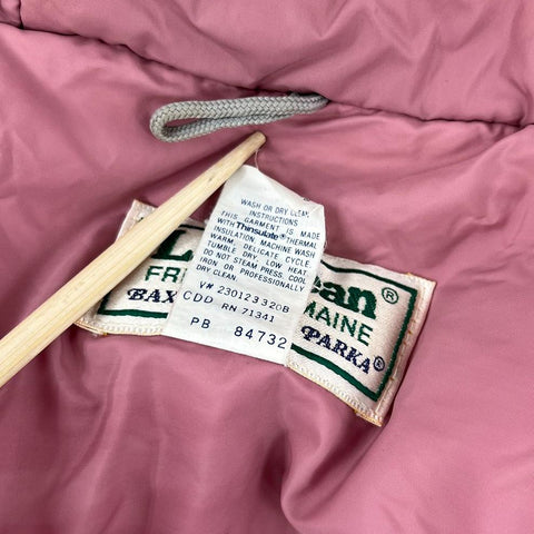 Vintage 80s LL Bean Mauve Baxter State Parka Insulated Hooded Jacket Womens L