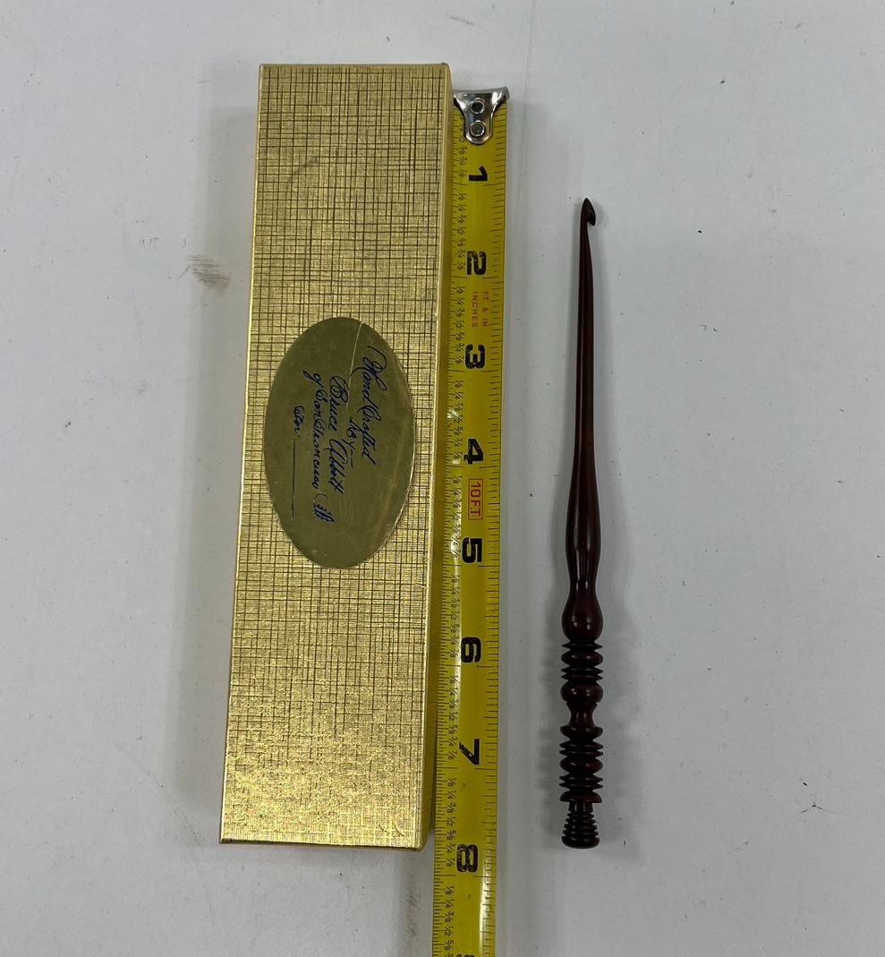 Bruce Abbot San Francisco Hand Carved Wood Crochet Hook In Box Unknown Size