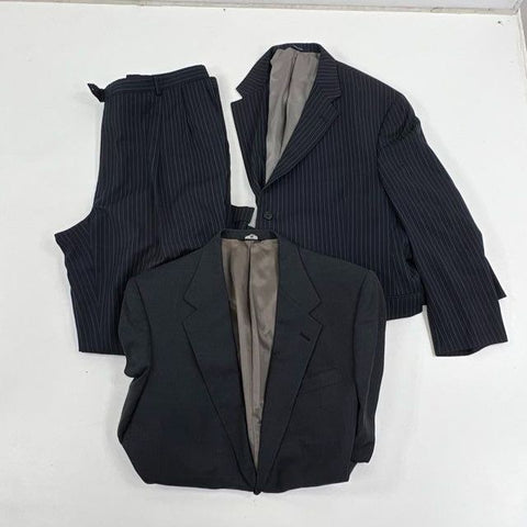 Lot Hart Schaffner Marx Pinstripe Suit & Perry Ellis Blazer Men's Sz 18/87