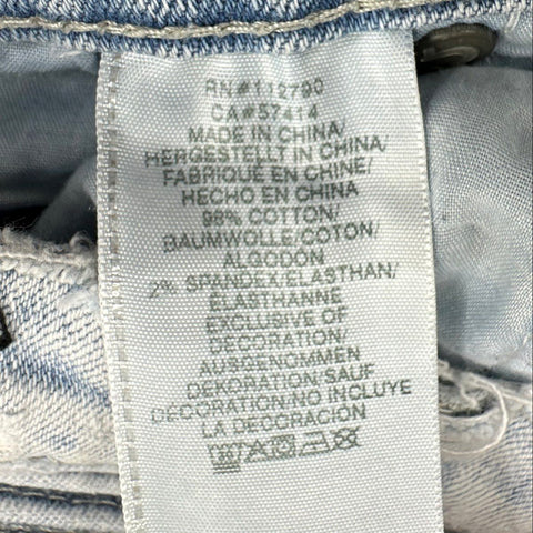True Religion Men's Rocco Skinny Jeans Light Wash Biker Moto Distressed Size 33