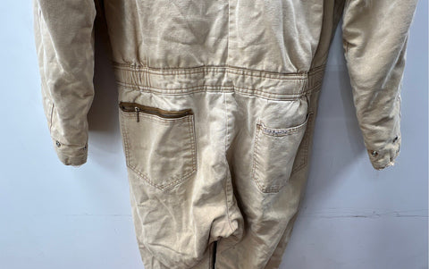 Vintage 90s Walls Blizzard Proof Insulated Coveralls Tan Made in USA Sz M Short