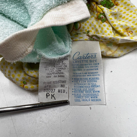 Vintage 70s 80s Carters Baby Clothes Lot Sleepers Shirts Made USA 0-6M 7pc
