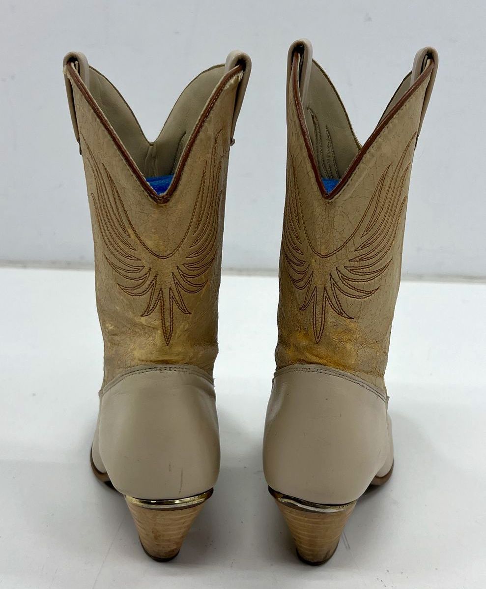 Vintage Dingo 42002 Two Tone Leather Western Cowgirl Boots USA Made Size 7.5