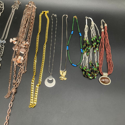 Fashion Costume Necklace Lot of 11 Statement Chain Beaded Layered Pendants