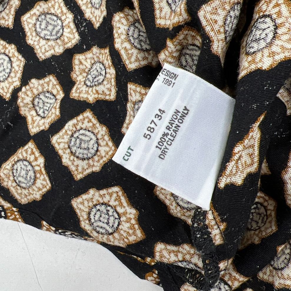 Vintage 90s Guess Marciano Geometric Print Button Up Shirt Made in USA Sz M