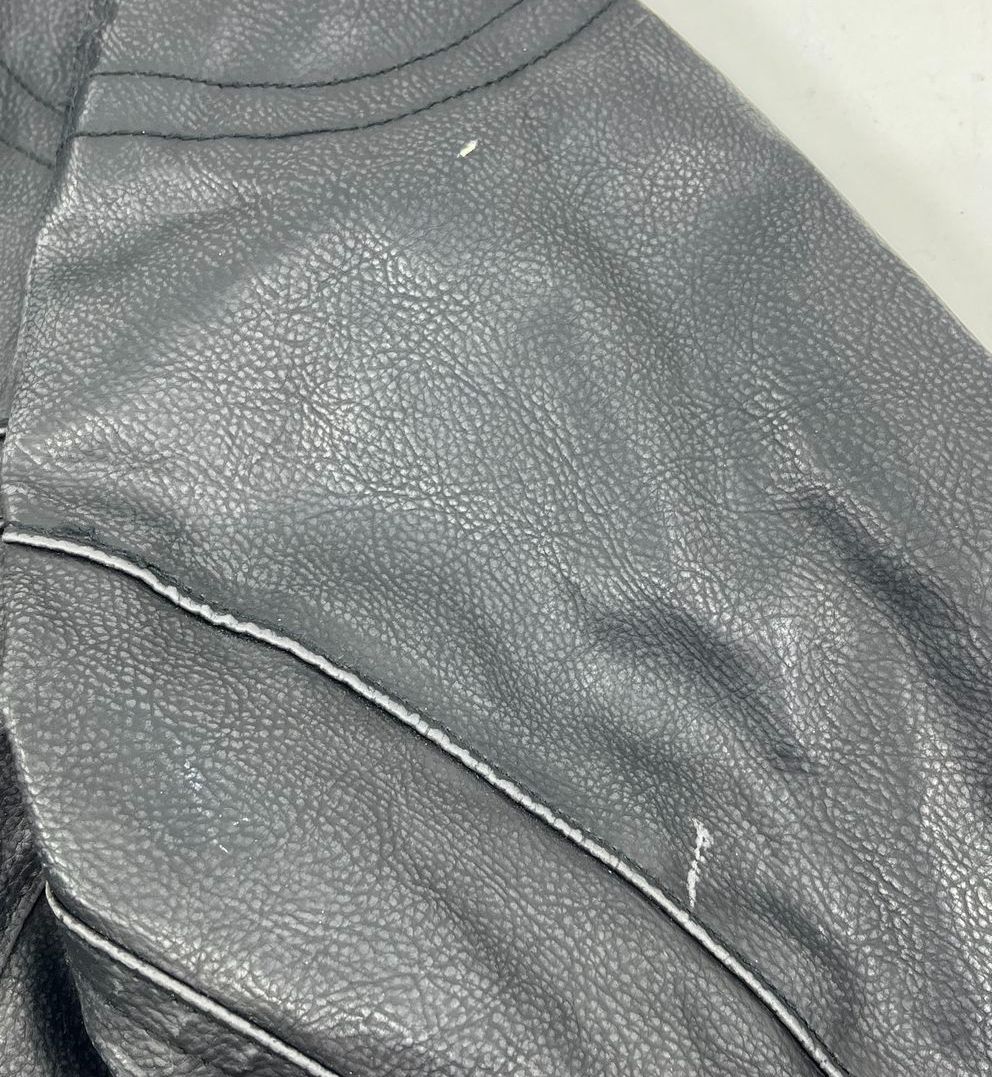 Kenneth Cole Reaction Black Faux Leather Hooded Moto Jacket Men's M