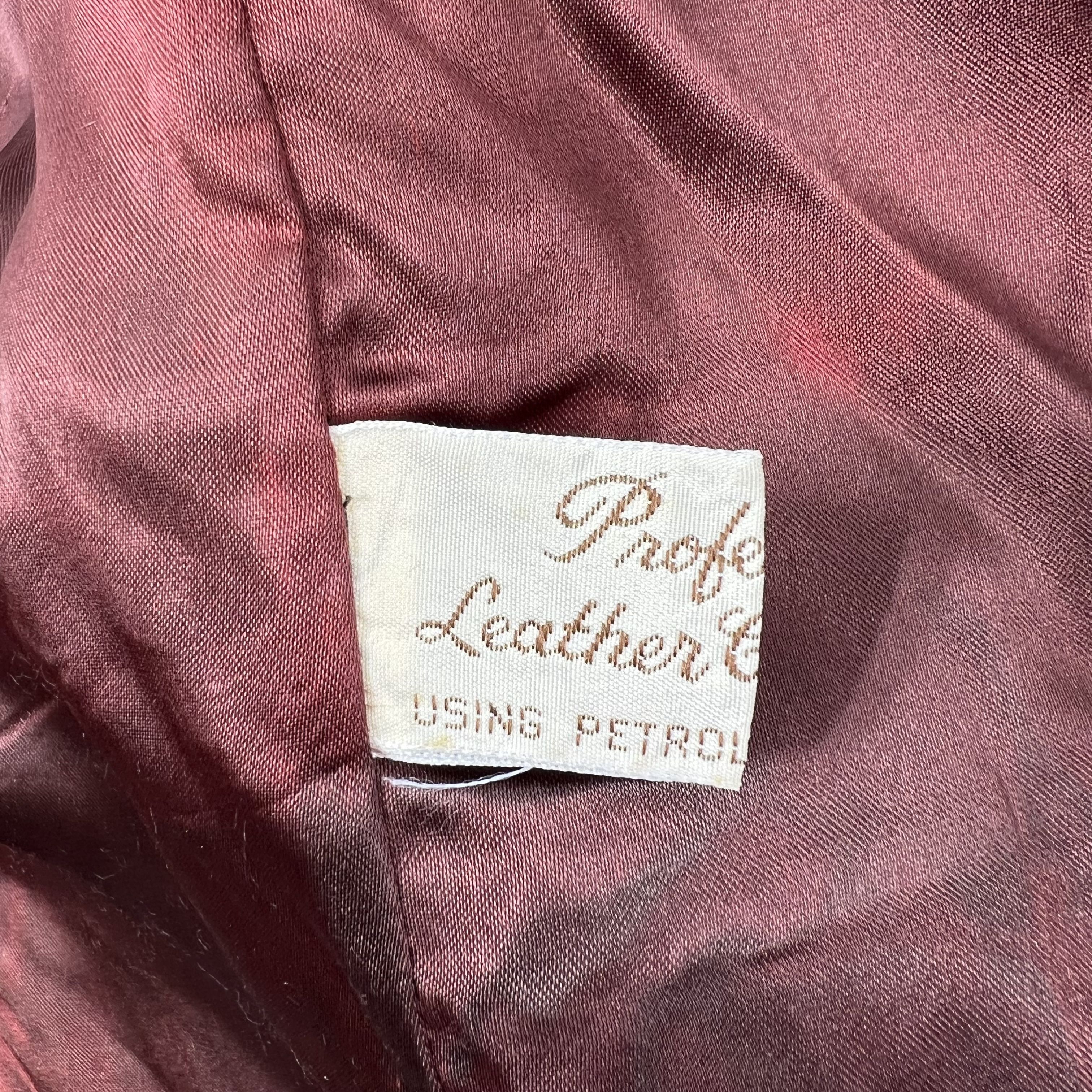 Vintage 70s Clipper Mist Brown Leather Car Coat Jacket Blazer Men's 44L