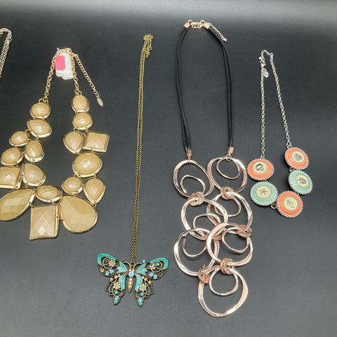 Fashion Statement Necklace Lot of 7 Natasha Boho Nautical Gold Silver Tone