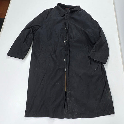 Rochester Big & Tall Men's Black Lined Trench Coat Overcoat Size 2XB