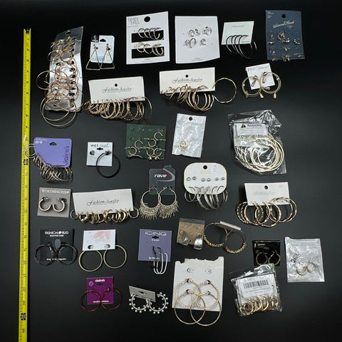 Mixed Costume Jewelry Lot 1.5 Lbs Hoop Earrings Claire's Betsey Johnson Icing