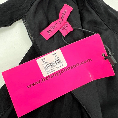 Betsey Johnson Women's Black Pleated Halter High Neck Mini Dress Sz XL NWT