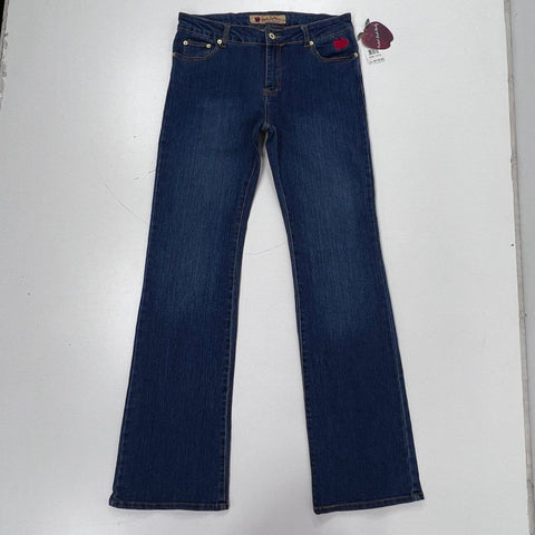 Apple Bottoms Women's Blue Embroidered Bootcut Jeans Size 13/14 NWT