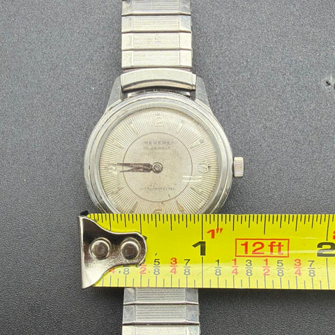 Vintage Revere 17 Jewels Watch Stainless Steel Shock Protected Speidel Band