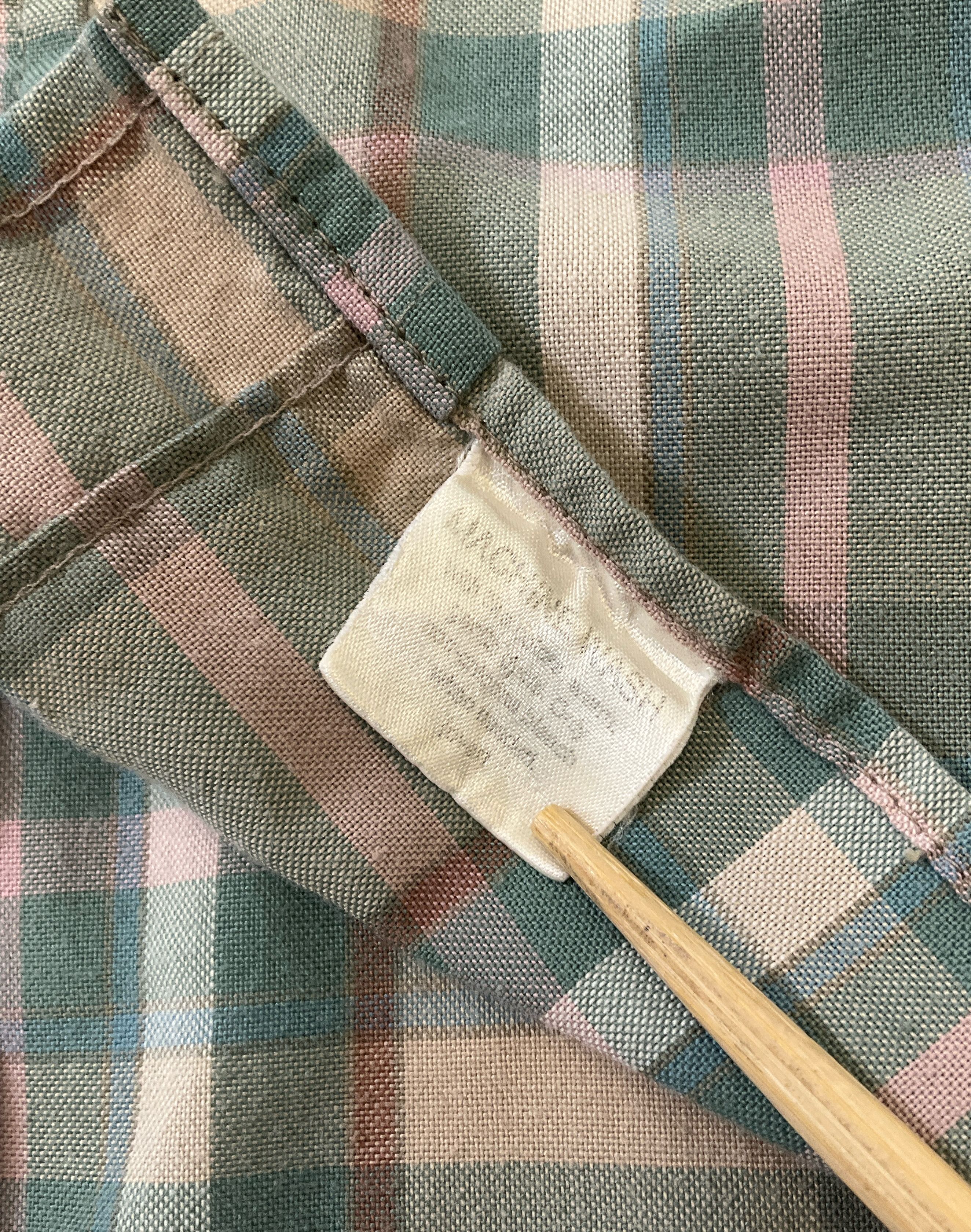 Pendleton High Grade Western Wear Men's Beige Plaid Shirt Sz M Vintage USA Made