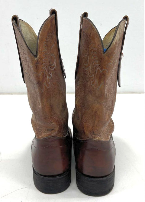 Olathe Two Tone Brown Leather Western Cowboy Boots Men's Size 10 D