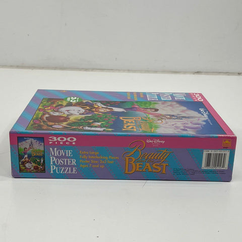 1991 Golden Disney Beauty and the Beast Movie Poster Puzzle 300pc Vintage Sealed