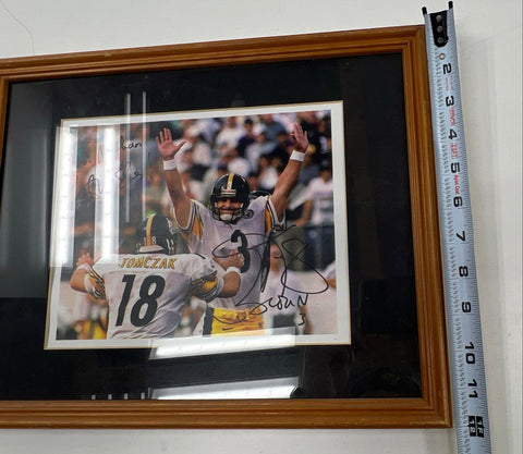 Autographed Sports Memorabilia Lot Framed Huskers Steelers Hockey 3 Pieces