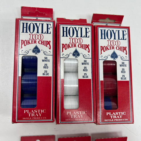 Vintage 1992 Hoyle Poker Chips Lot of 6 NOS 100 ct Boxes Made in USA