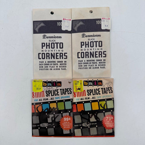 Vintage Film Splicing Tool Lot Kodak Cement Baia Splice Tapes Quik Splice 8mm