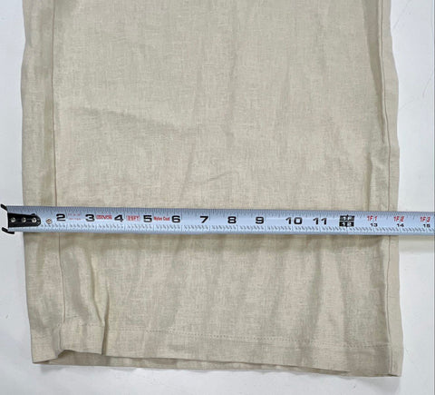 Max Studio London Women's Tan Blended Linen Wide Leg Trousers Mid Rise NWT Sz L