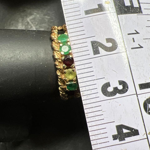 10K Yellow Gold Multi-Stone Ring Size 7.5 2.69g