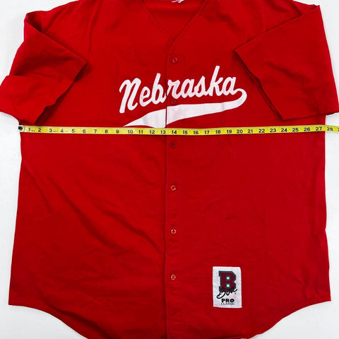 Vintage 90s Nebraska Huskers Bo-Pro Classic Baseball Jersey Red Sz XXL