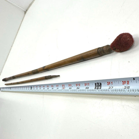 Antique 2-Piece Wood Gun Cleaning Rod Set Shotgun Rifle 39" Mop Swab Eyelet