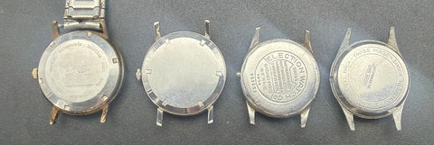 Vintage Mid-Century Men's Watch Face Lot Baylor Election Berco Gold Silver