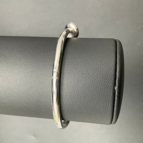 Kate Spade New York Silver Tone Knot Hinge Bangle Bracelet Approx. 6.75"