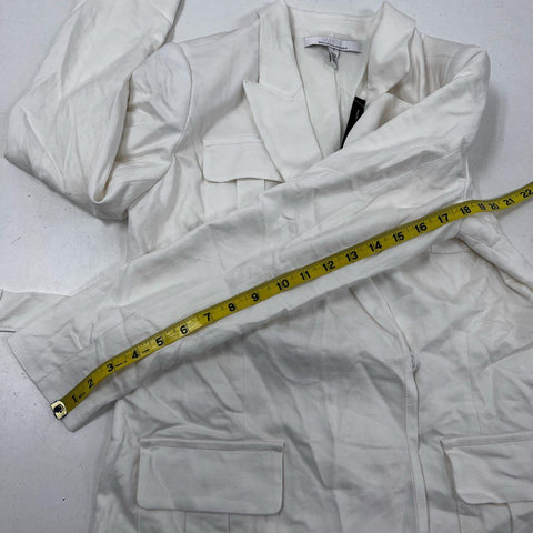White House Black Market Women's Ecru Belted Safari Jacket Sz 2 NWT