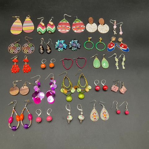 Costume Earrings Wearable Jewelry Lot of 25 Pairs Boho Beaded Statement Drop
