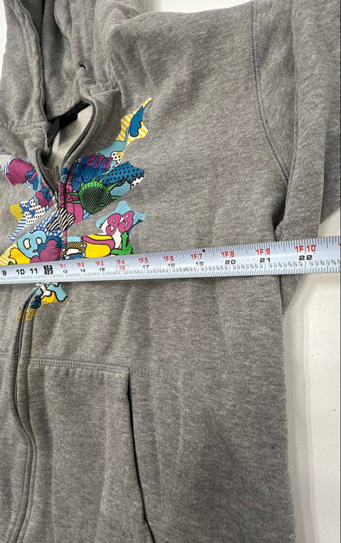 Zoo York Men's Gray Full Zip Hoodie Pop Art Statue of Liberty Graphic Sz L