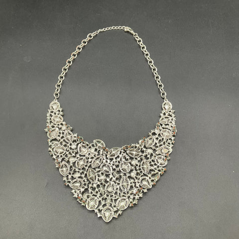 Vintage Style Rhinestone Bib Statement Necklaces Matching Earrings Lot of 2