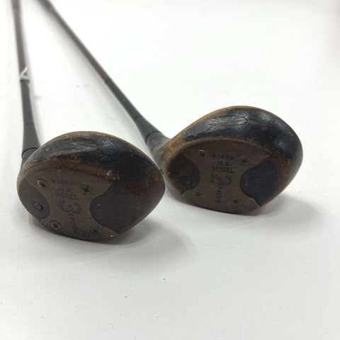 Vintage 1930s Helen Hicks Autograph H.A. Model Brassie & Spoon Golf Clubs