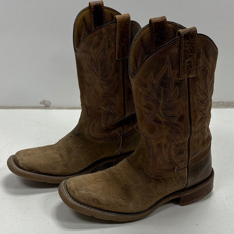 Laredo 7835 Brown Leather Square Toe Western Cowboy Boots Men's Size 7.5 D