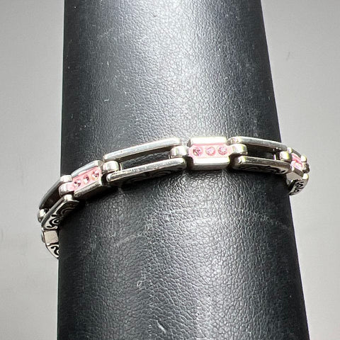 Brighton Silver Plate Pink Ribbon Bracelet