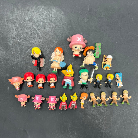 One Piece Luffy Zoro Sanji Chopper 24 Mini Figure Lot Anime Gashapon PVC
