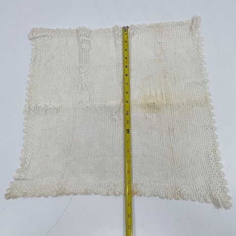 Vintage Lot of 3 Handmade Crochet Lace Pieces Filet Crochet Bag Doilies