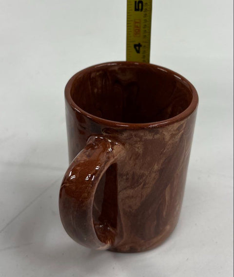 House of Marble Bucking Bronco Mug 2 Piece Set Brown Swirl Vintage