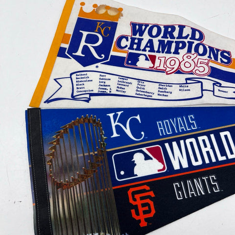 Kansas City Royals MLB Pennant Lot 1985 World Champions 2014 World Series 2
