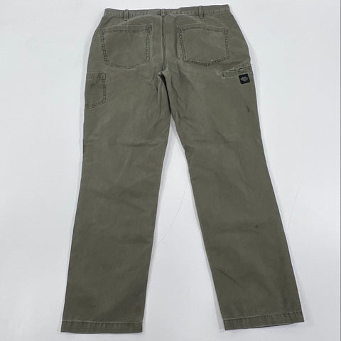 Harley Davidson Men's Green Utility Work Pants Double Knee Cotton 36x34